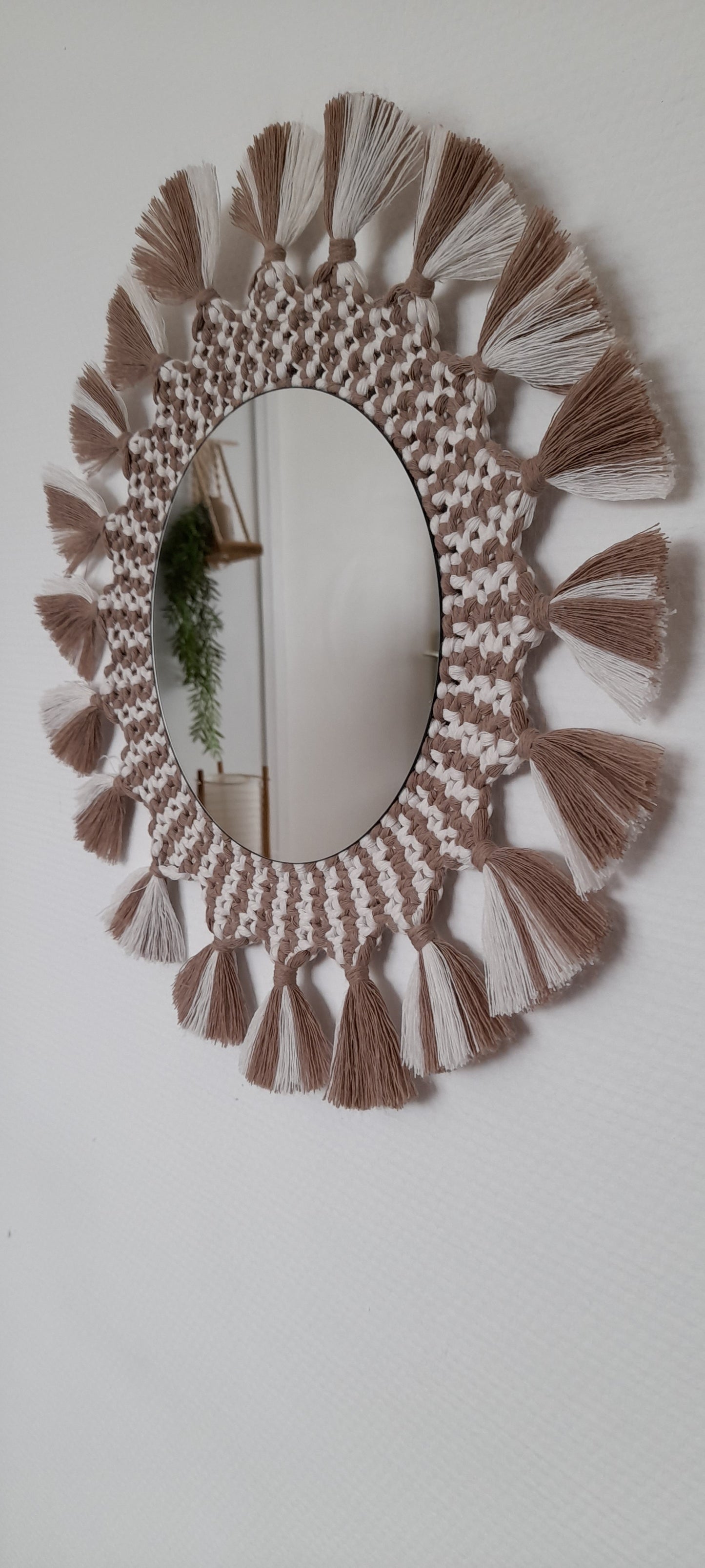 Miroir macramé