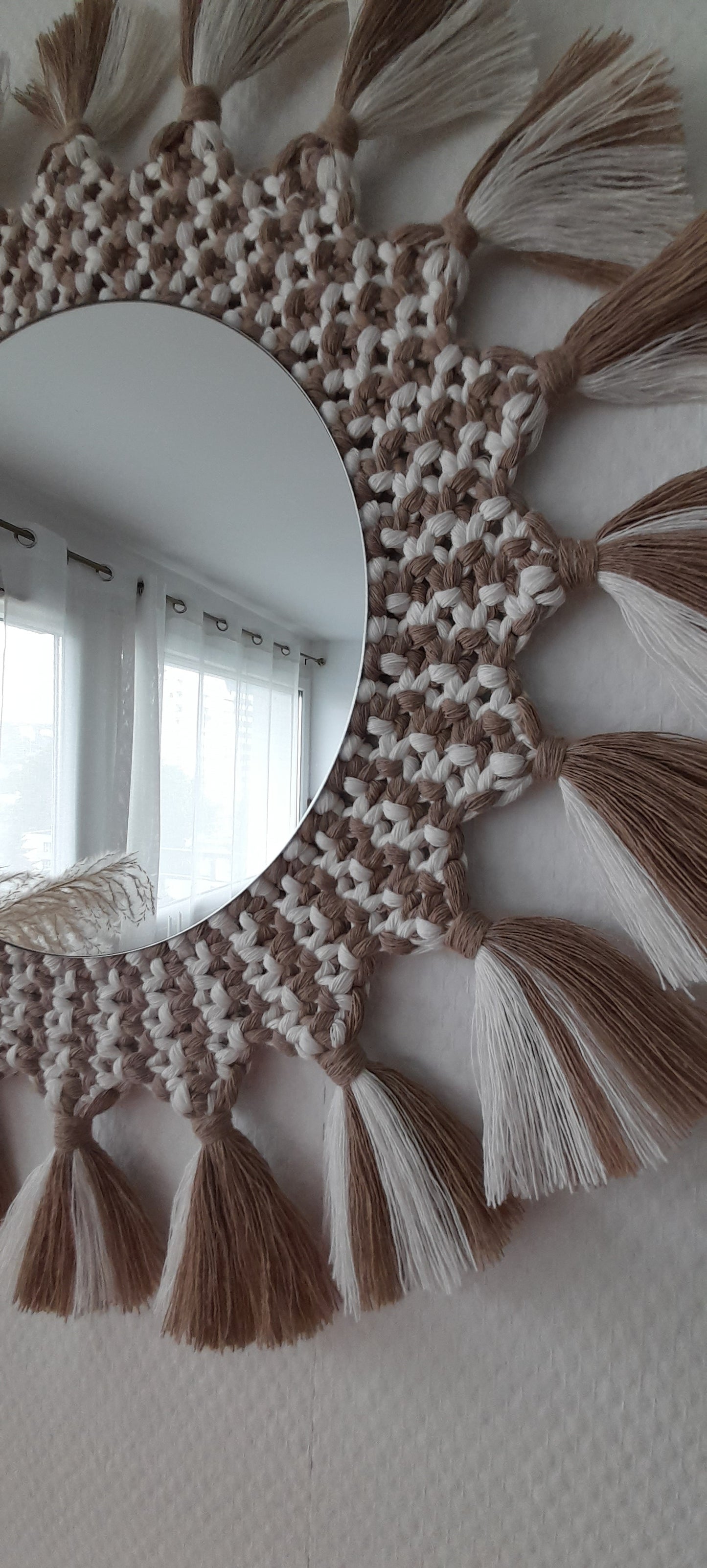 Miroir macramé