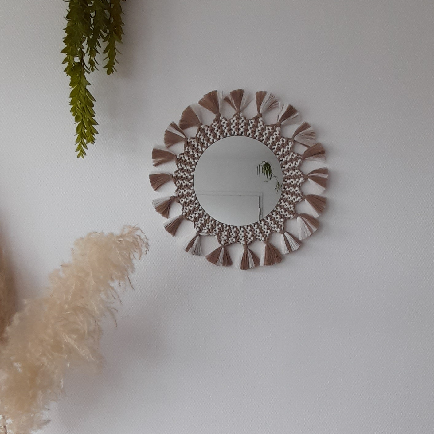 Miroir macramé